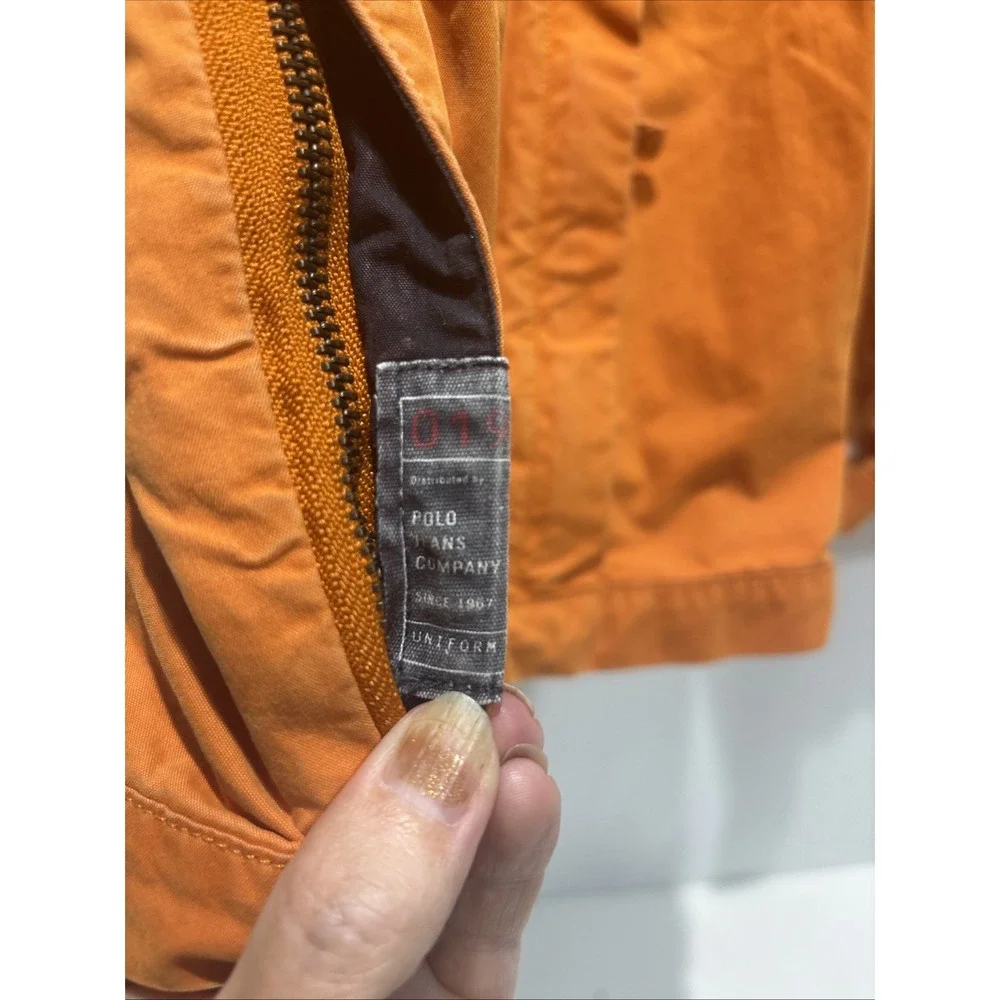 VTG Polo Ralph Lauren RL67 Military Cargo Shorts Orange Utility Safari Mens